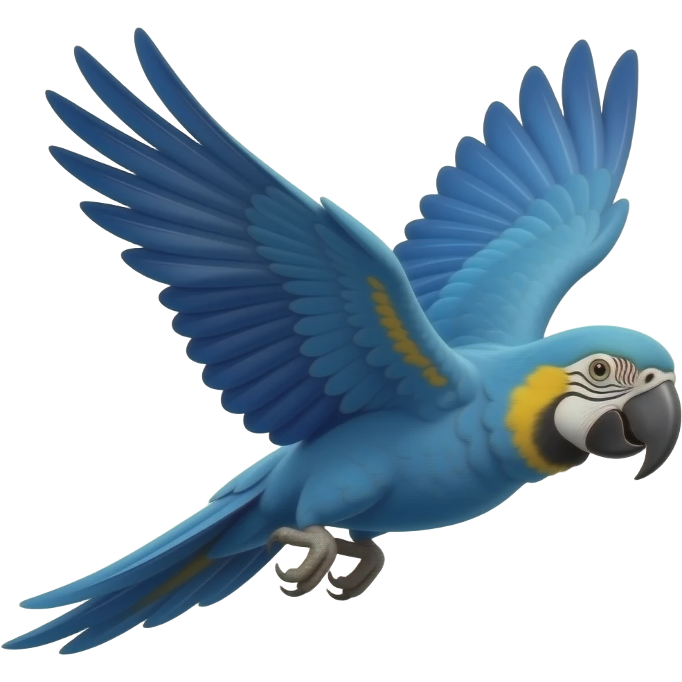 oiii, pode fazer um emoji de uma arará azul o pássaro arara azul voando? emoji