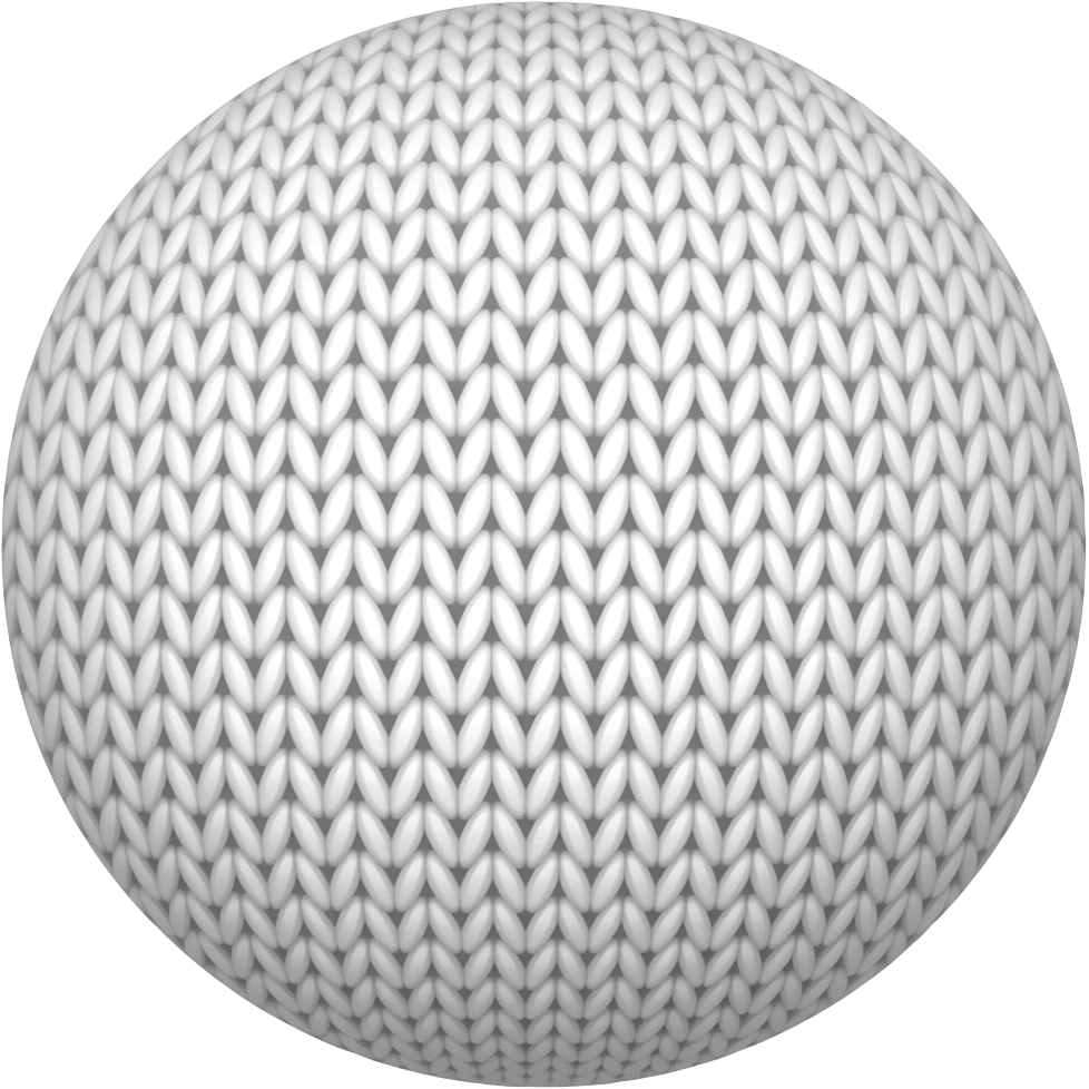 3D circle cotton knit button. only the cotton knit fabric nothing added to it. emoji