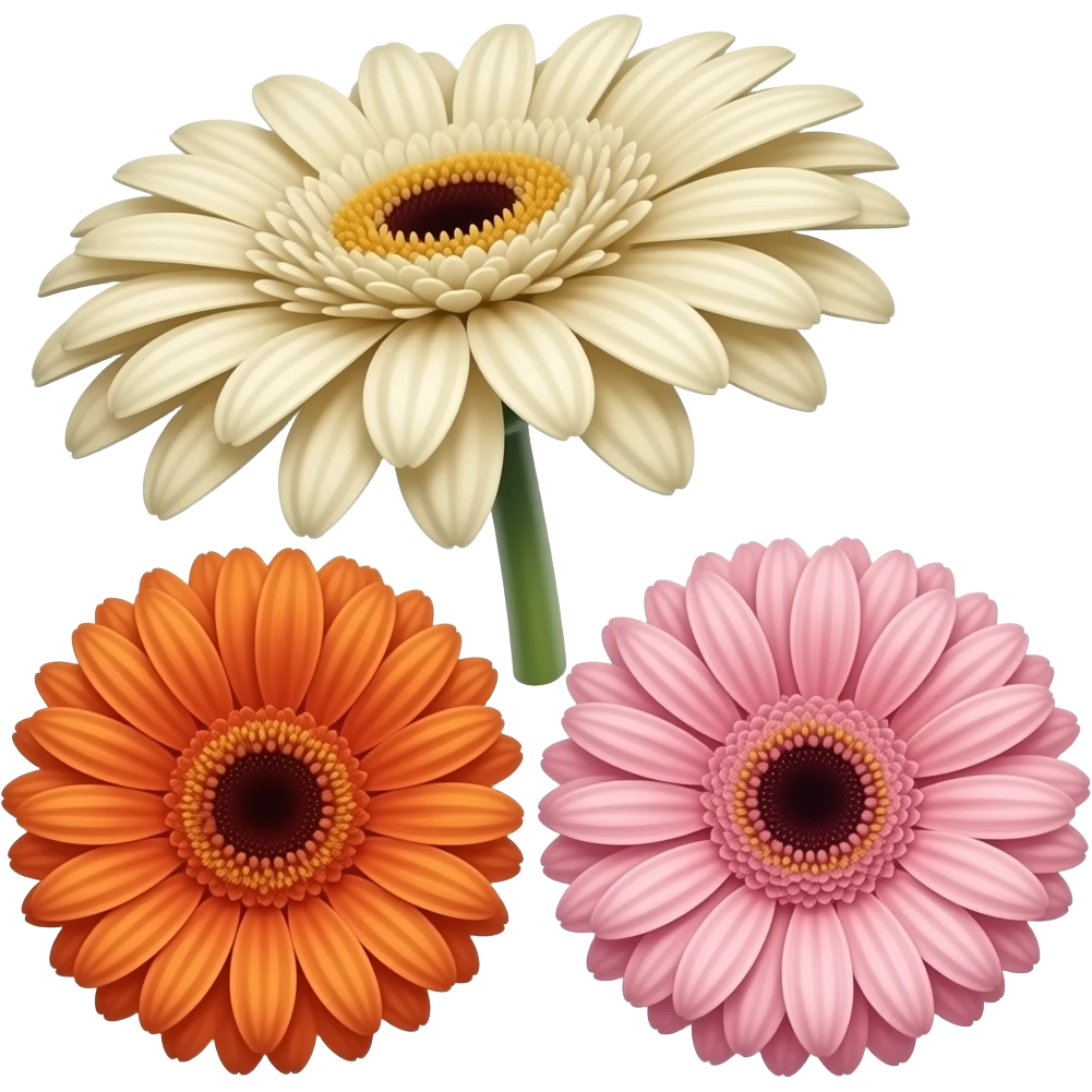 3 gerbera only with full screen emoji