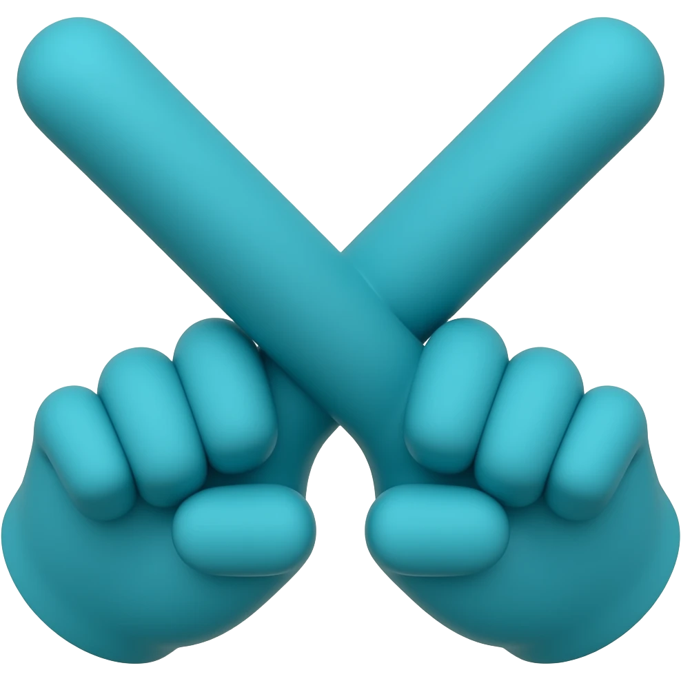 two fingers crossed only fingers no hand in dark teal colour emoji