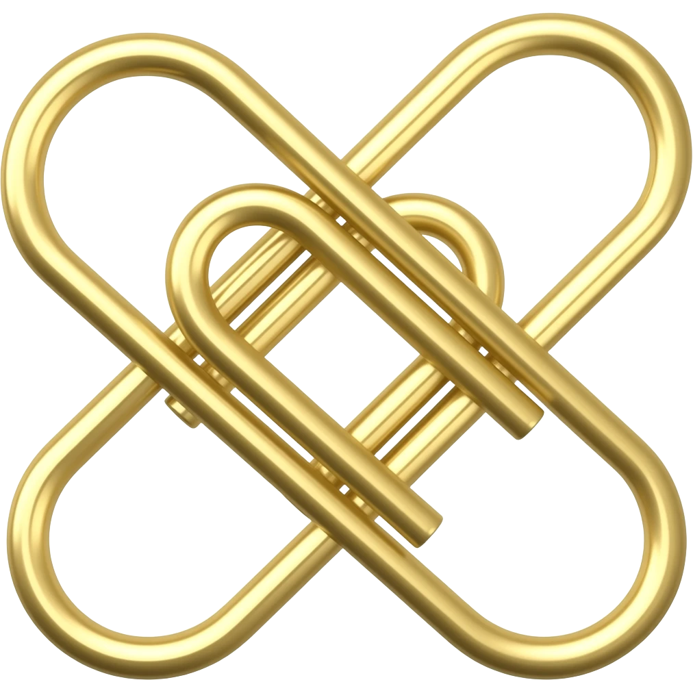 Gold paper clip emoji