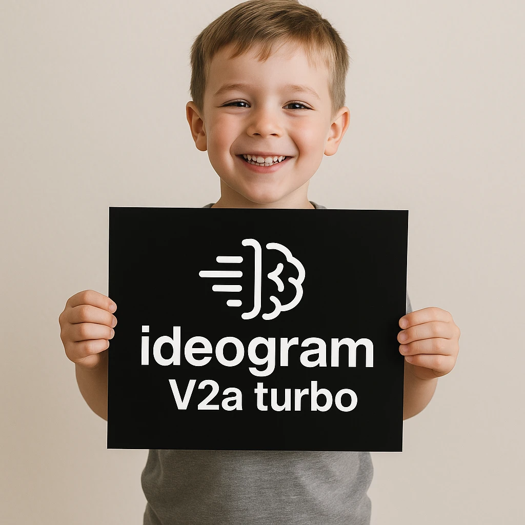 make image of a child holding a poster of this image emoji