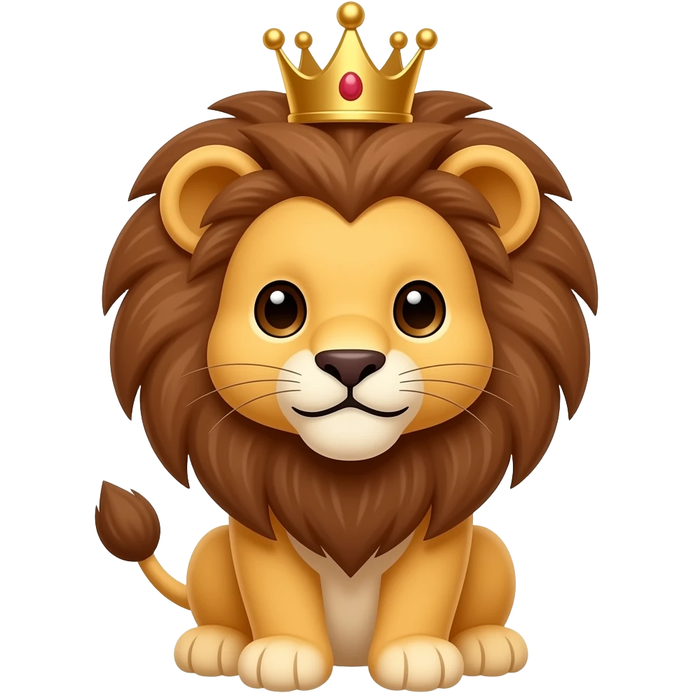 León bebé con corona emoji