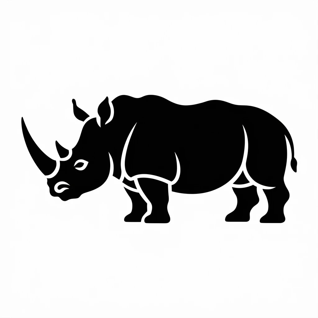 Rhinoceros icon black silhouette emoji