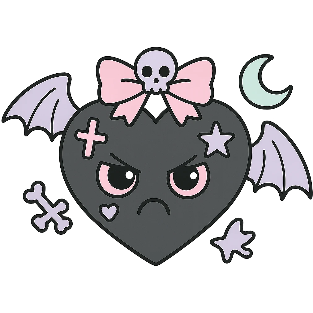 pastel goth black object remove background emoji