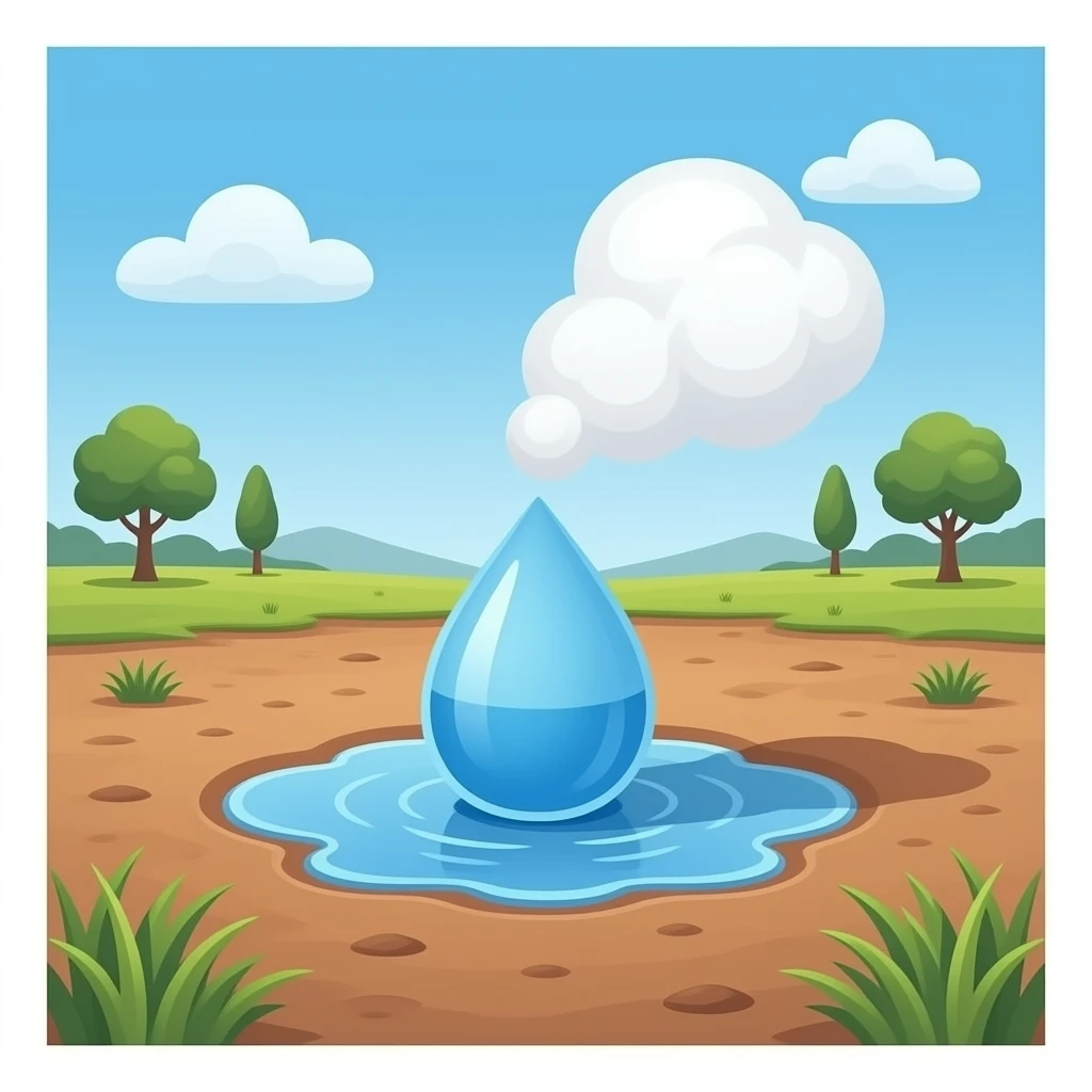 water vapor from bare soil no plant no water dripping emoji