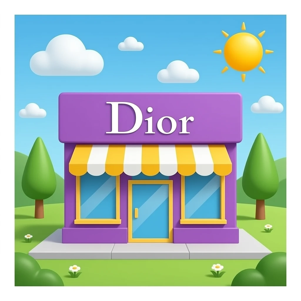 purple yellow dior beauty store, transparent background inspired by barbie colour pallete emoji