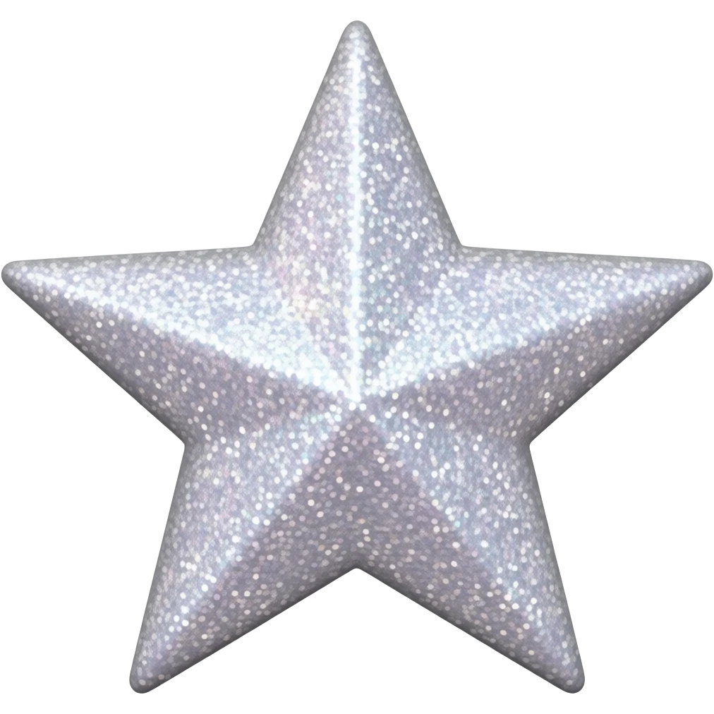 A holographic glitter star emoji