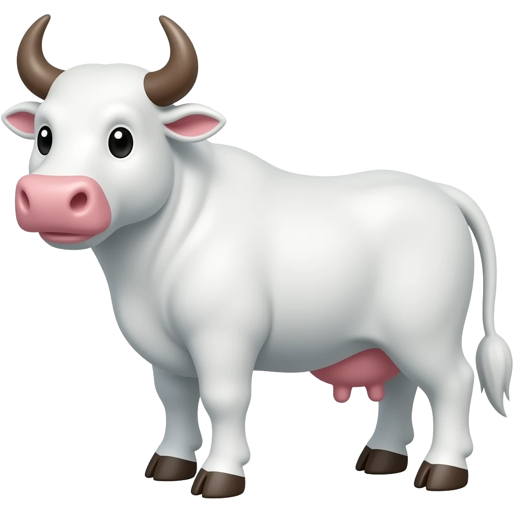Cartoon white bull emoji