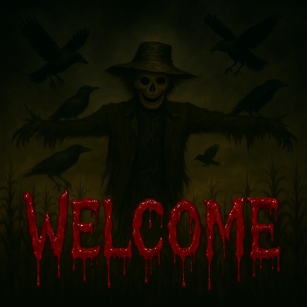 Make the 'Welcome' text look bloodier with a dripping blood effect in a ...