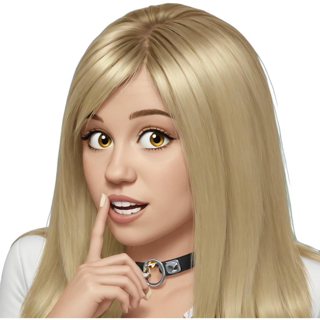 blonde girl with choker emoji
