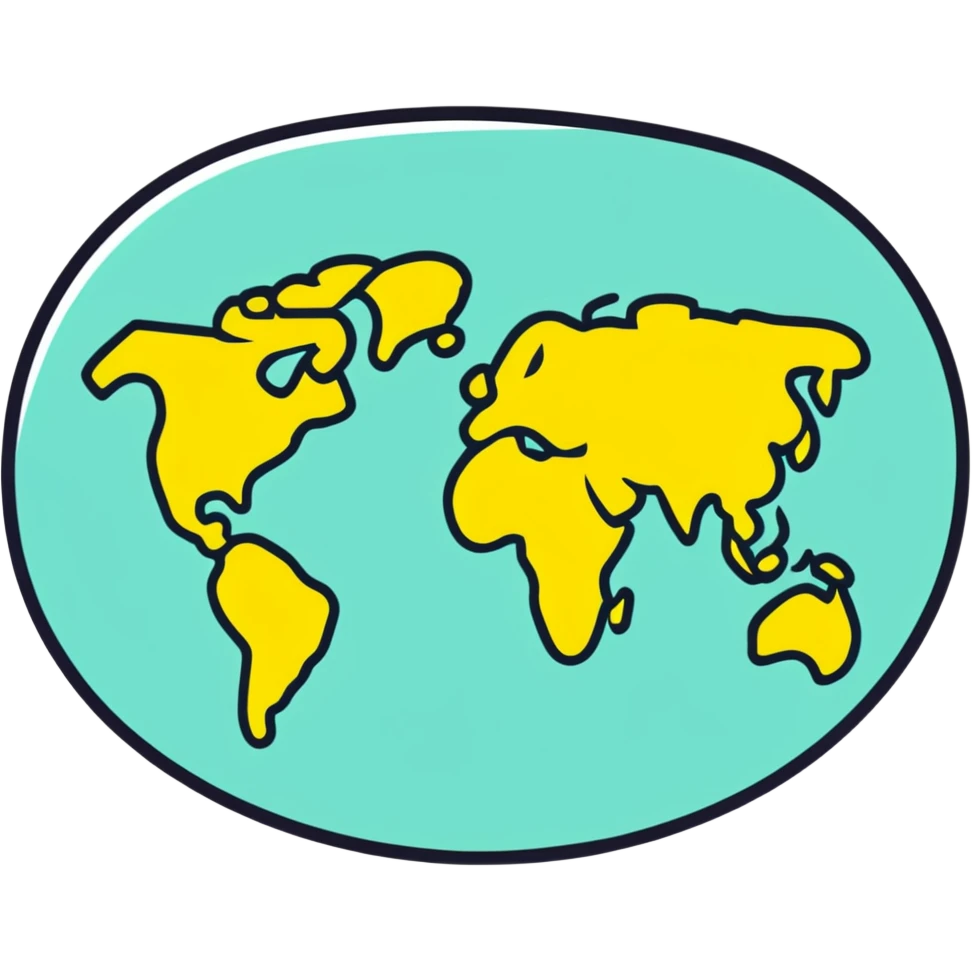 World map in the shape of a lemon that says 7 Lemon emoji