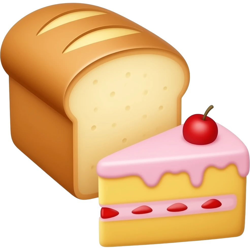 vector flat Bread, cake emoji