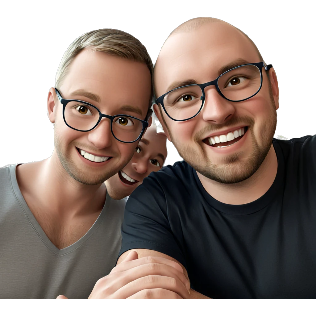 two boys smiling together emoji