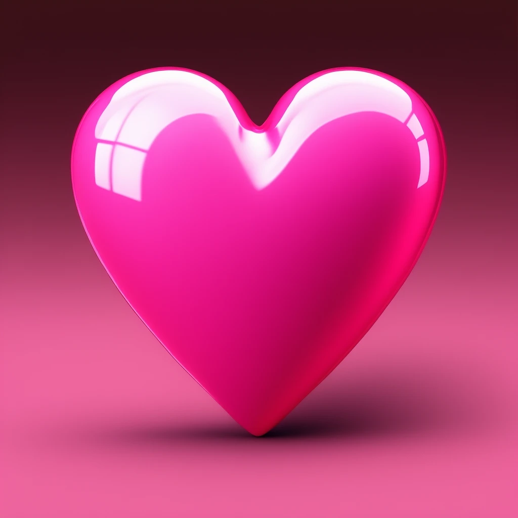 shiny pink heart, ultra detailed emoji