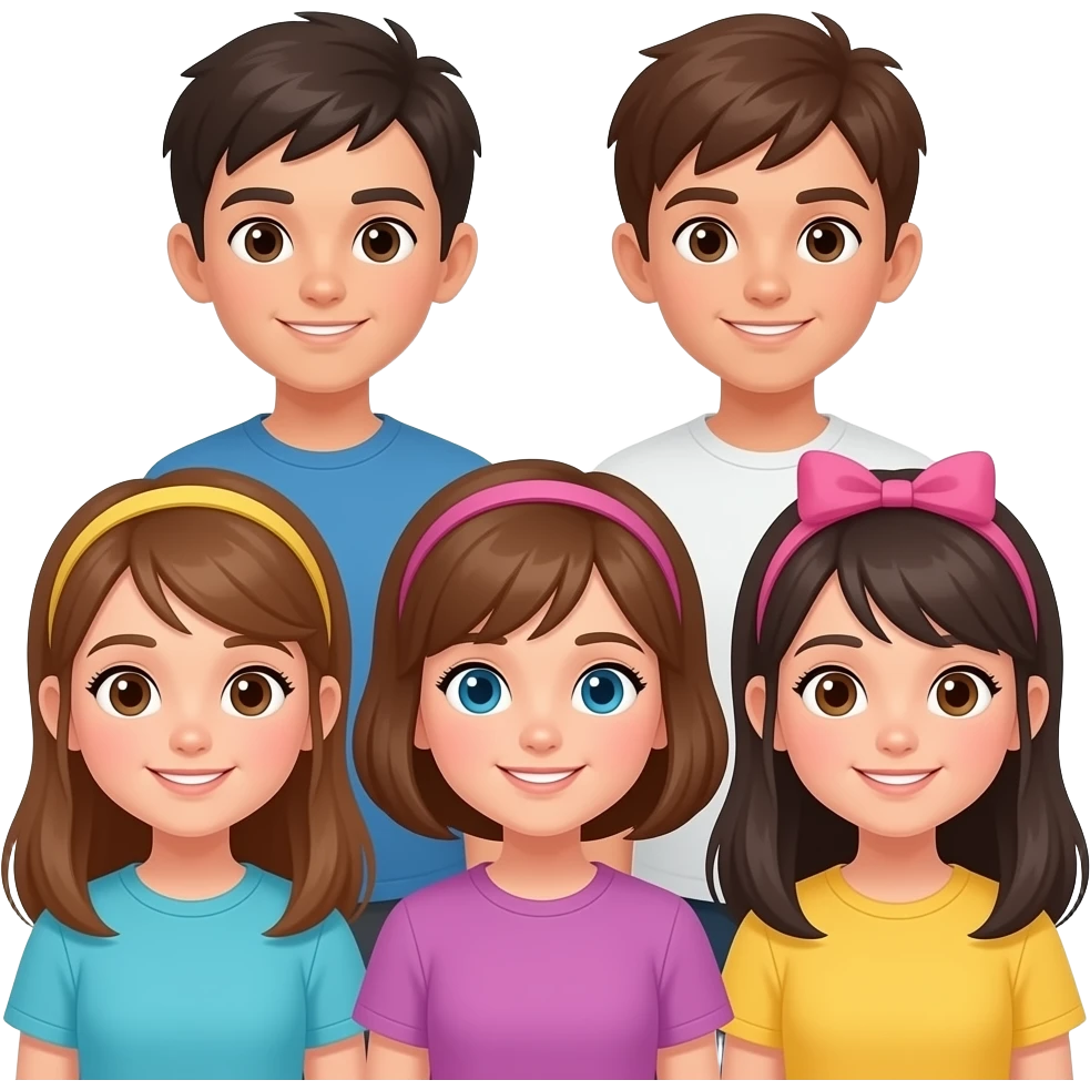 2 chicos y 5 chicas emoji