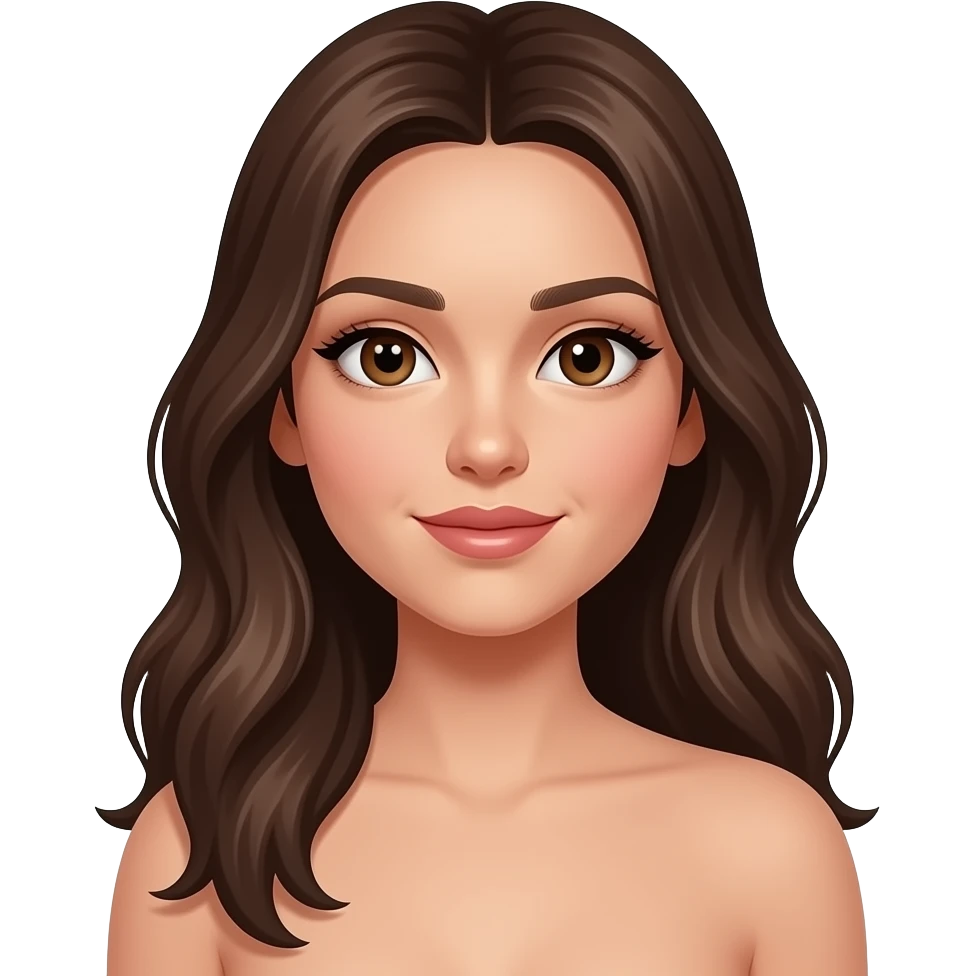 Brunette long haired girlfriend naked emoji