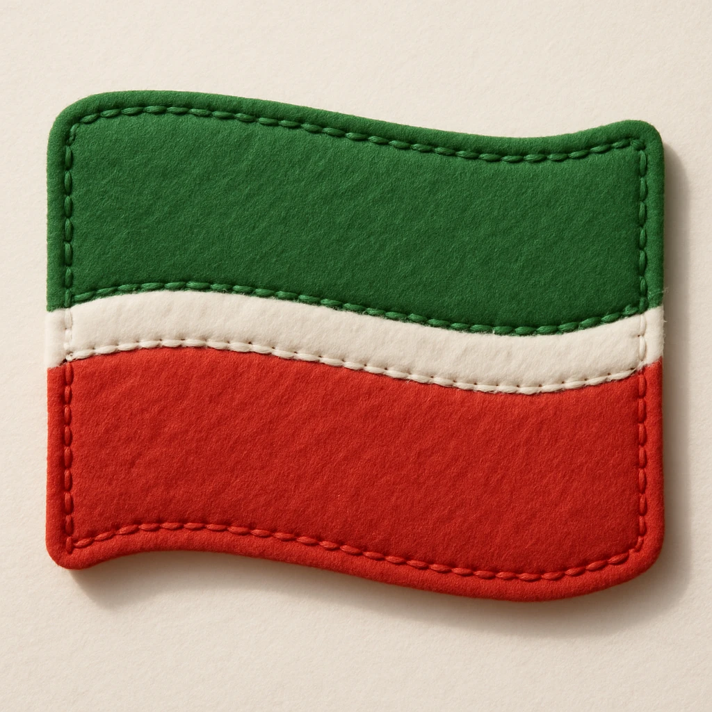 Tatarstan flag, embroidered look emoji