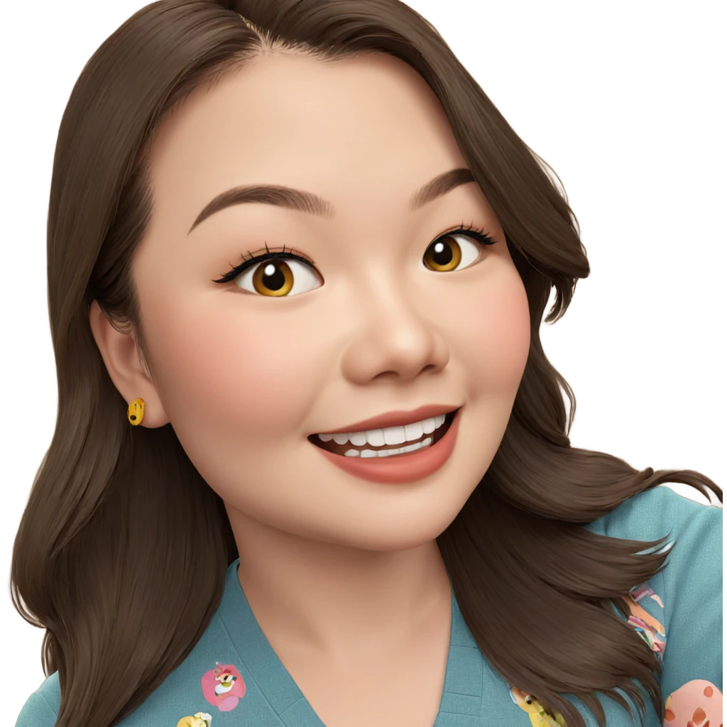 smiling girl with long hair emoji