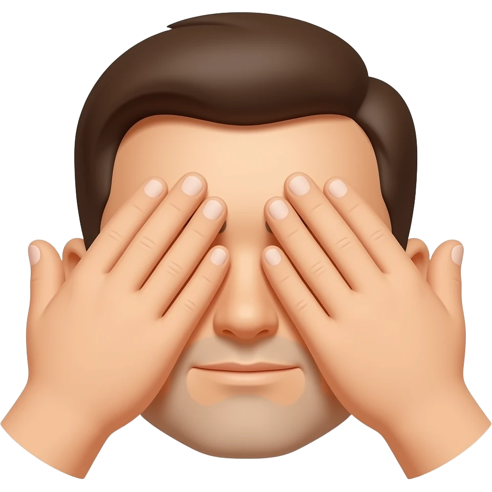 Two hands on the eyes men not women emoji