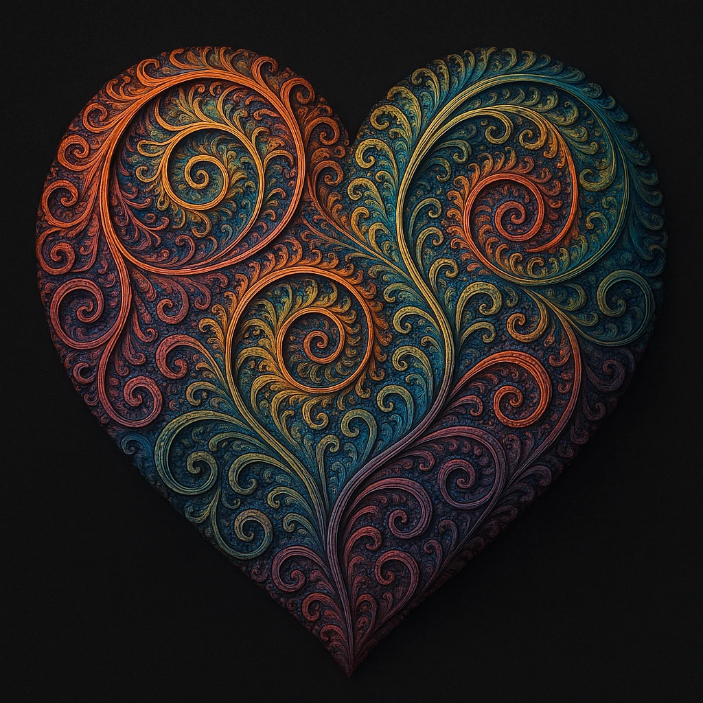 heart with a fractal pattern, detailed emoji