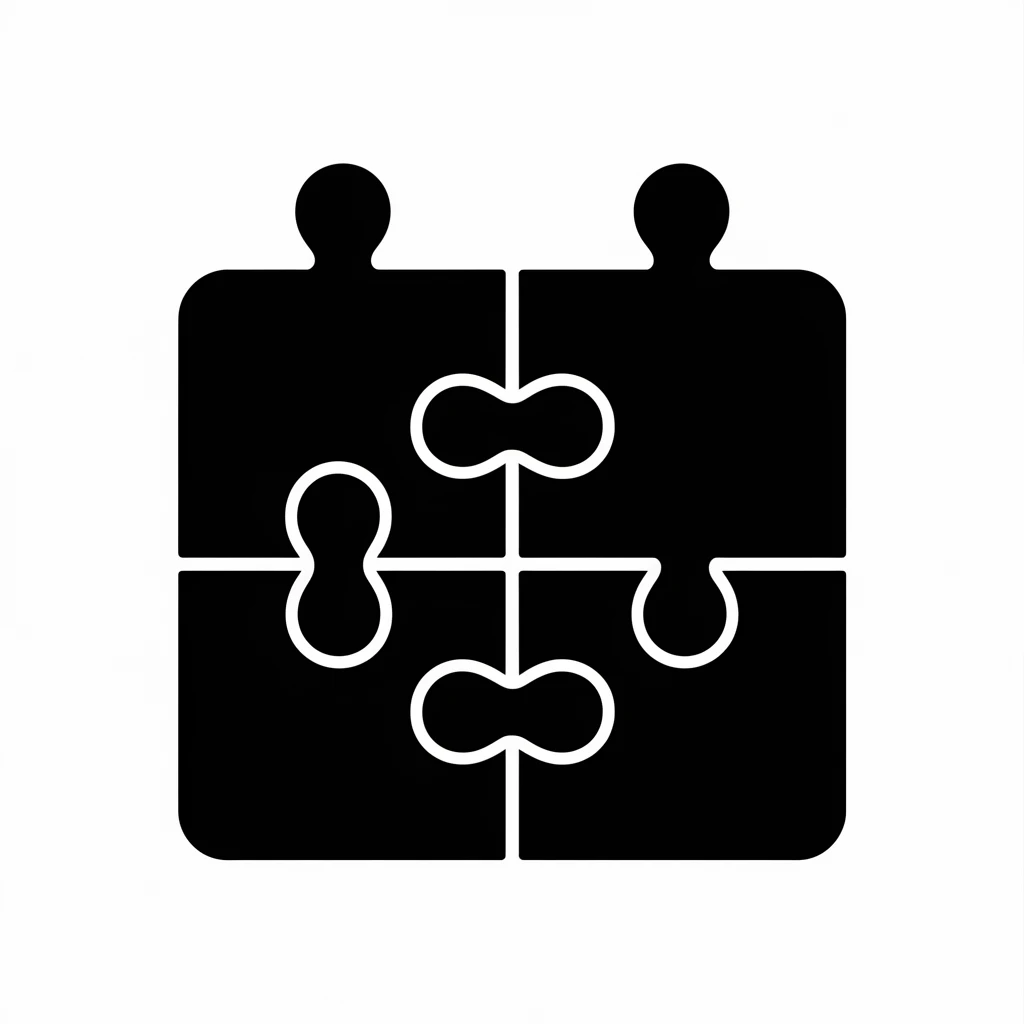 Puzzle icon black silhouette emoji