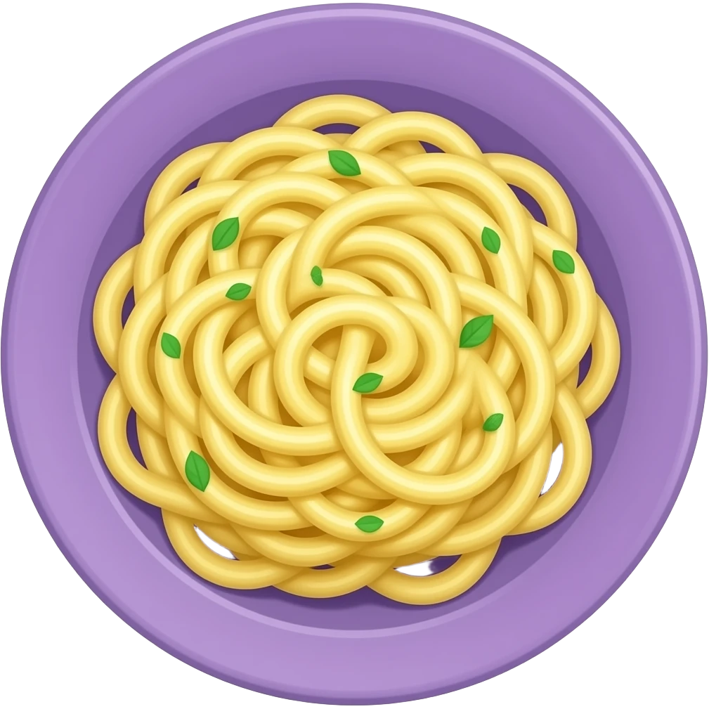 creamy carbonara on purple plate emoji