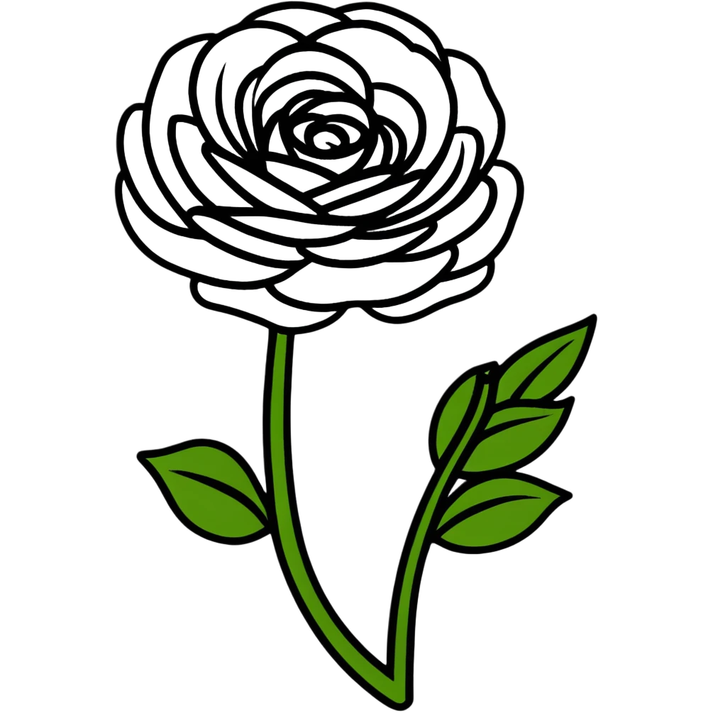 colorful ranunculus flower with lush petals emoji
