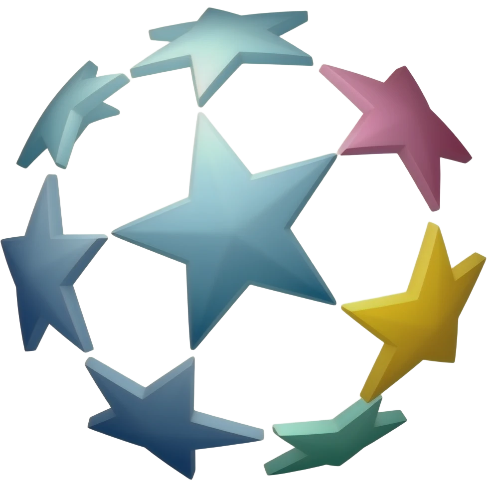 yıldızlar rengarenk ve gerçek logo olsun şampiyonlar ligi uefa avrupa emoji