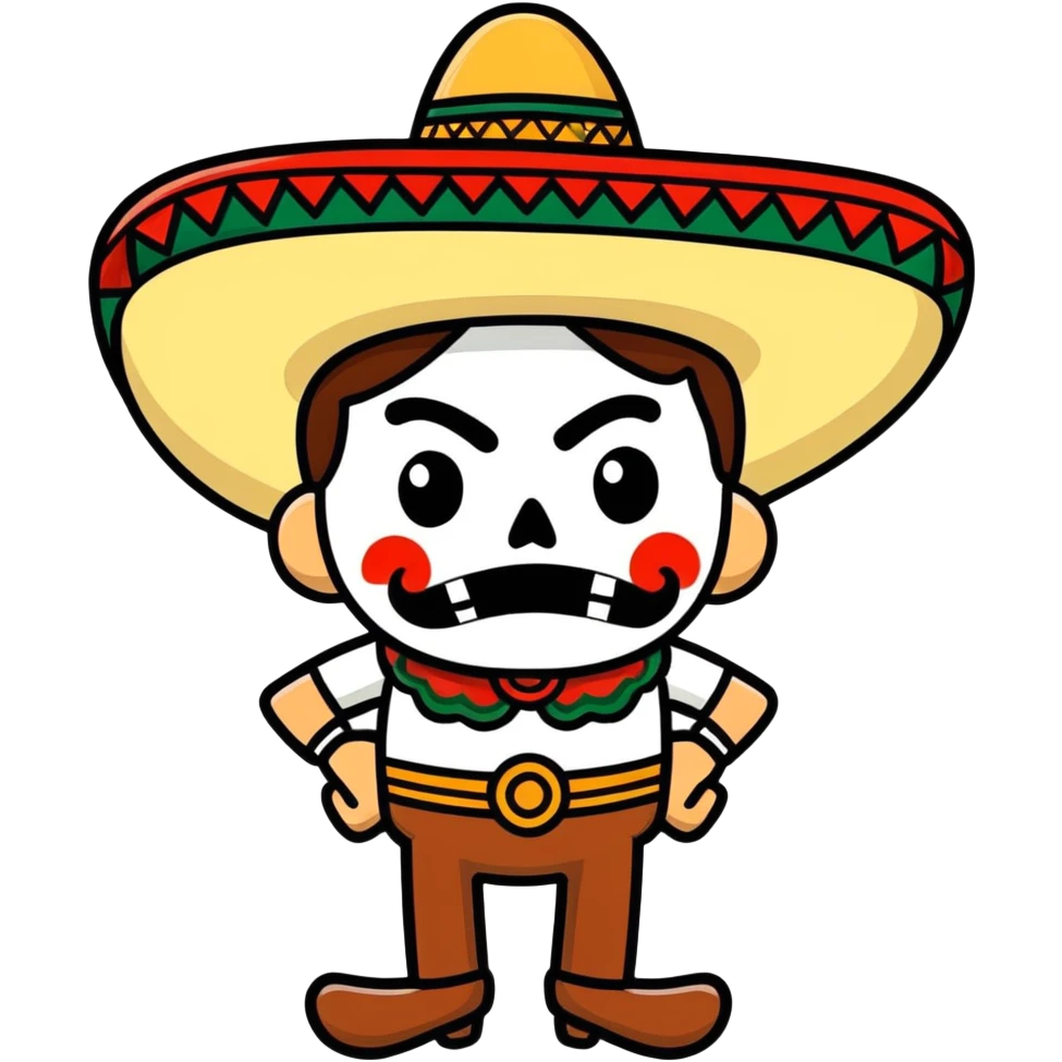 Mexican with mad face emoji