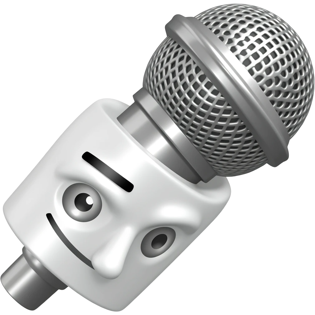 microphone with face emoji