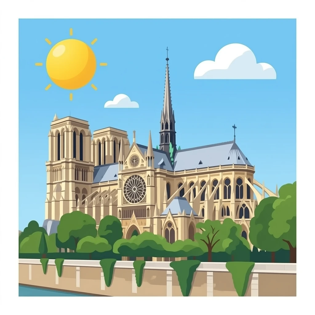 Notre dame fromte semplificata emoji