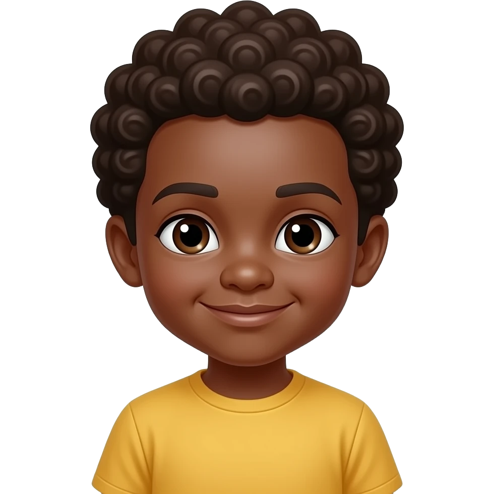 Caramel colored little boy with small afro emoji