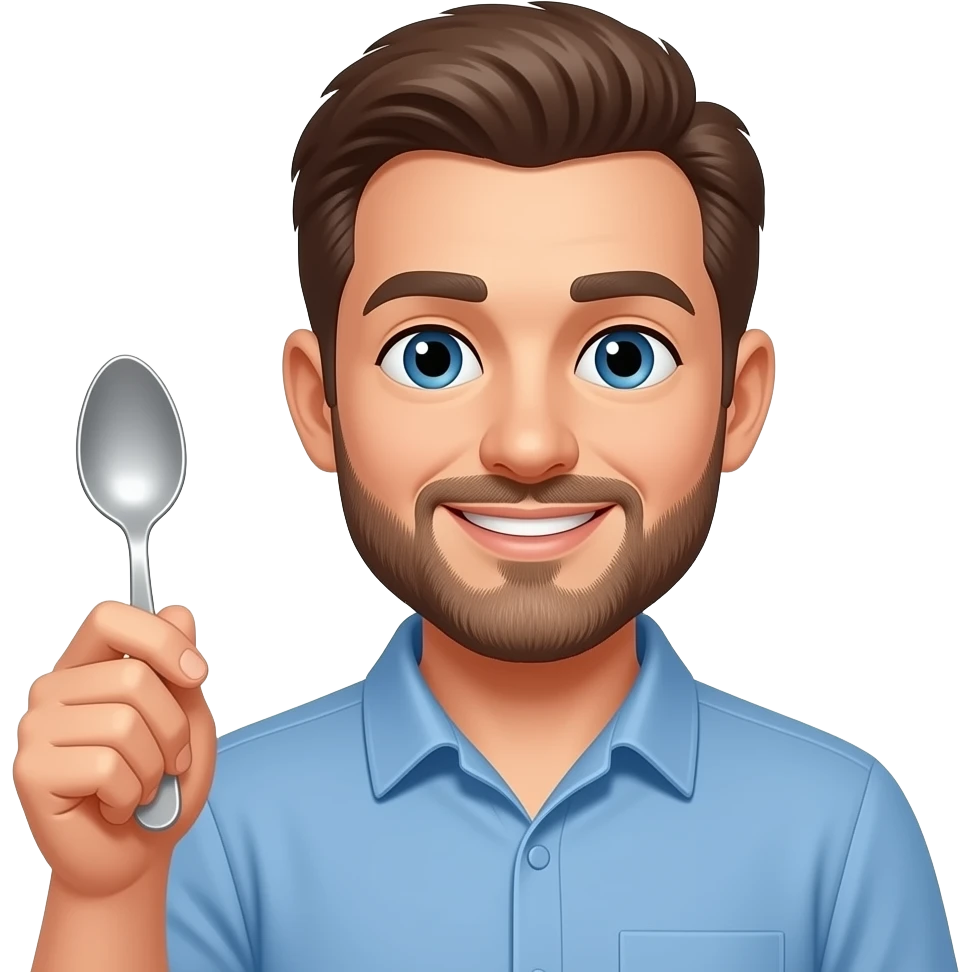 man holding a spoon emoji