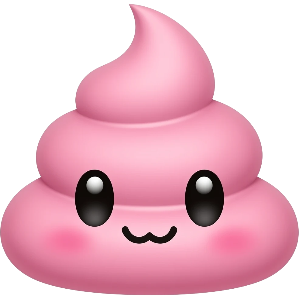 Pink kawaii poo emoji