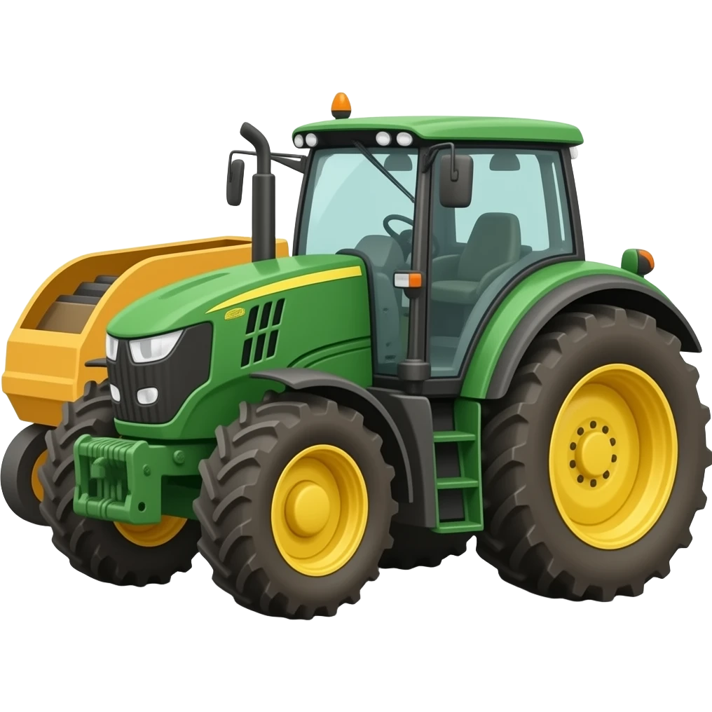 Green And Amber Tractor With Baler emoji
