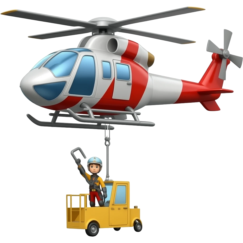 Helicopter hoist rescue emoji