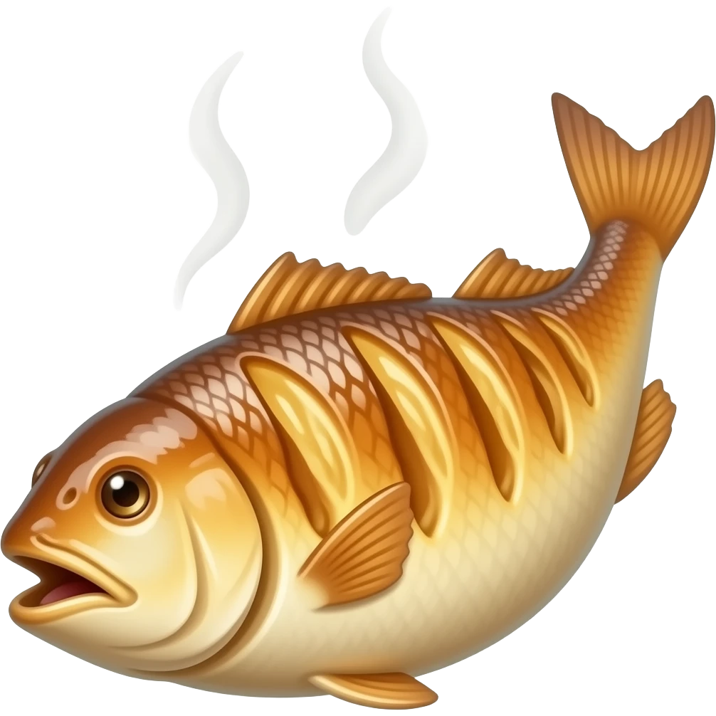 запечена риба димиться   по всій площі апетитно emoji