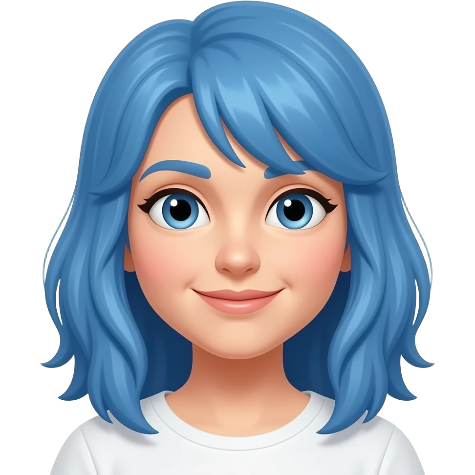 cabello azul emoji
