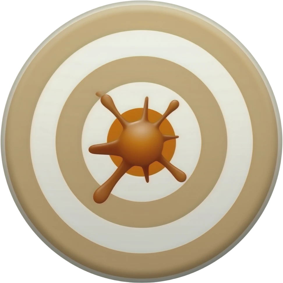 a beautiful beige target with a hit emoji