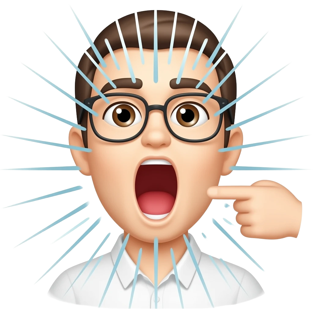 muchas lineas apuntando a el lado derecho como si alguien gritara sin una persona emoji