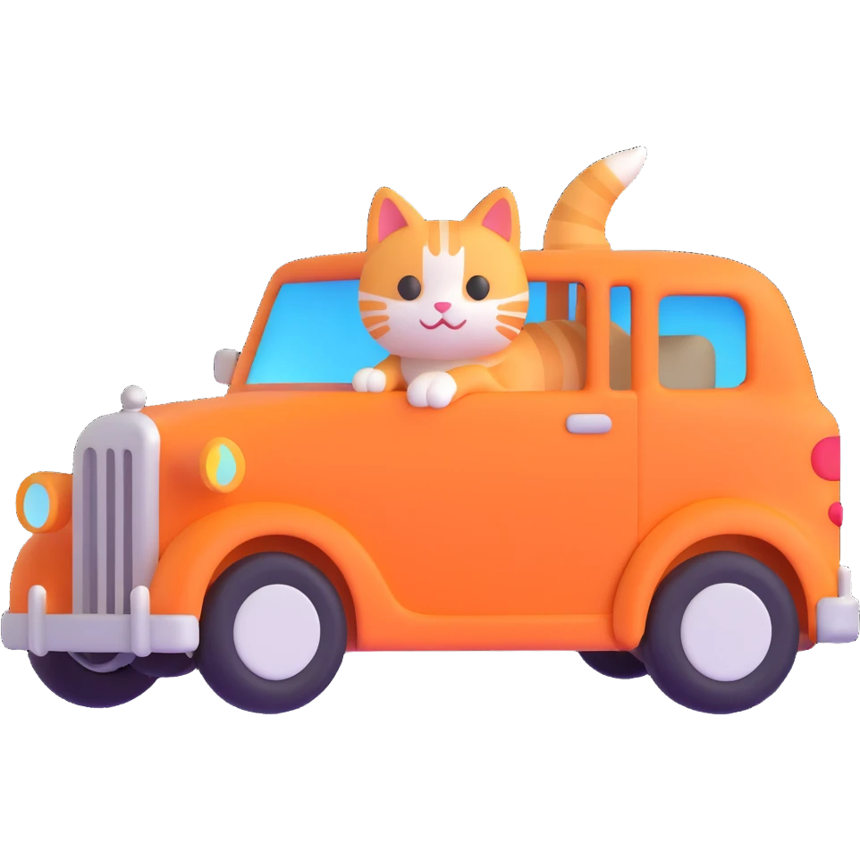 a cat in a car emoji