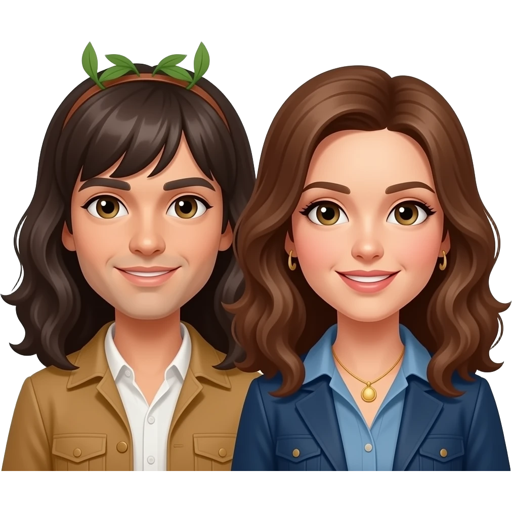 black couple early 70, male has gray hair, female has brown hair emoji