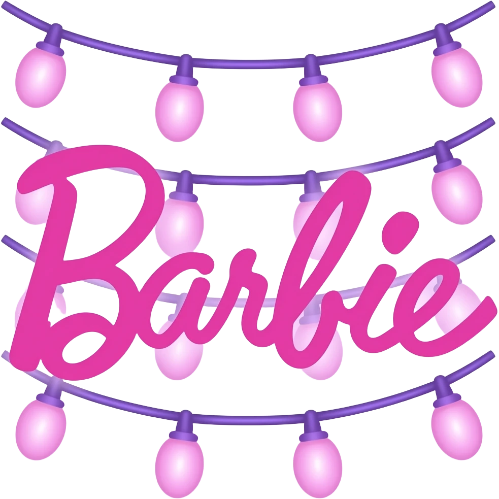 pink purple  string lights  inspired by Barbie colour palette emoji