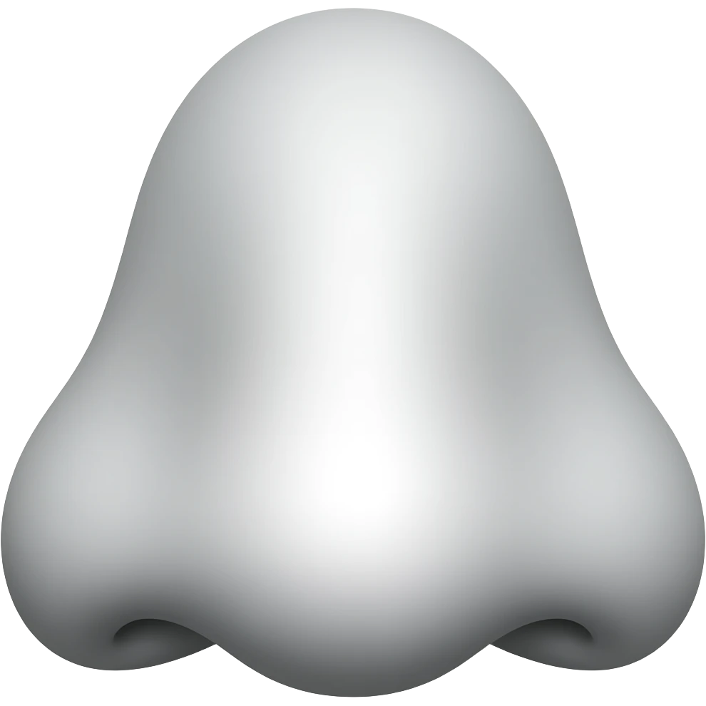 A little nose of a cartoon in black and white emoji