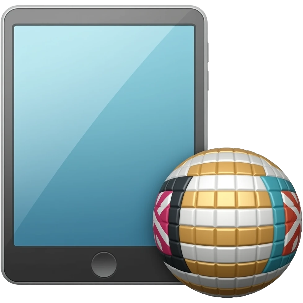 tablet is next to a ball emoji