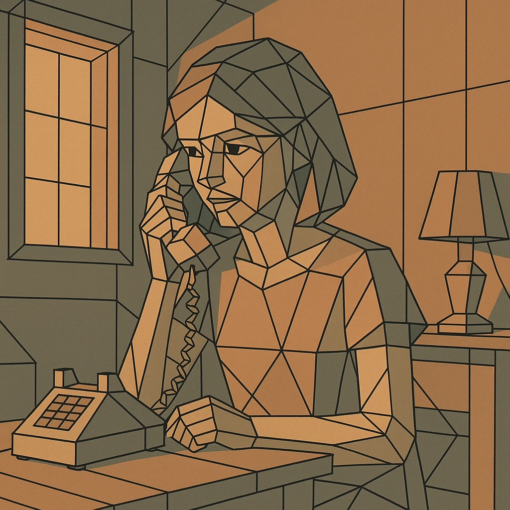 girl talking on telephone in her room emoji