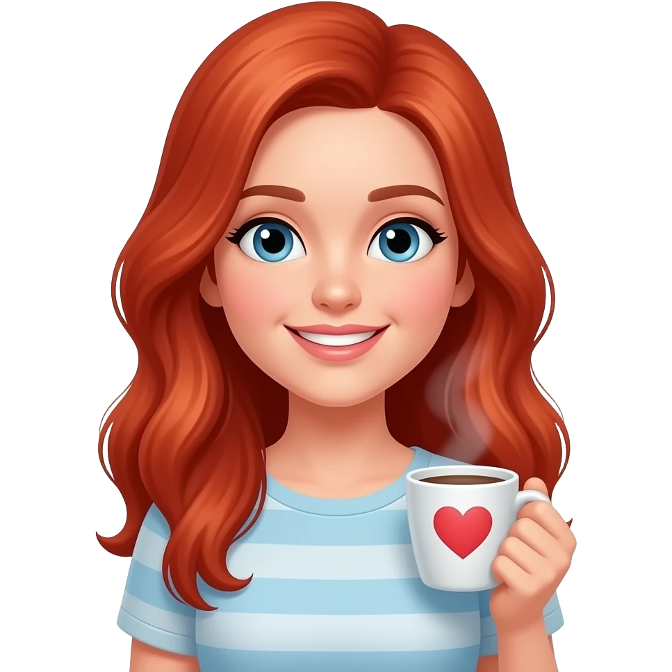 Kızıl ve uzun saçlıyım evliyim kahveyi cok severim emoji