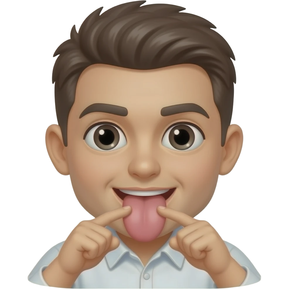 Tongue between legs emoji