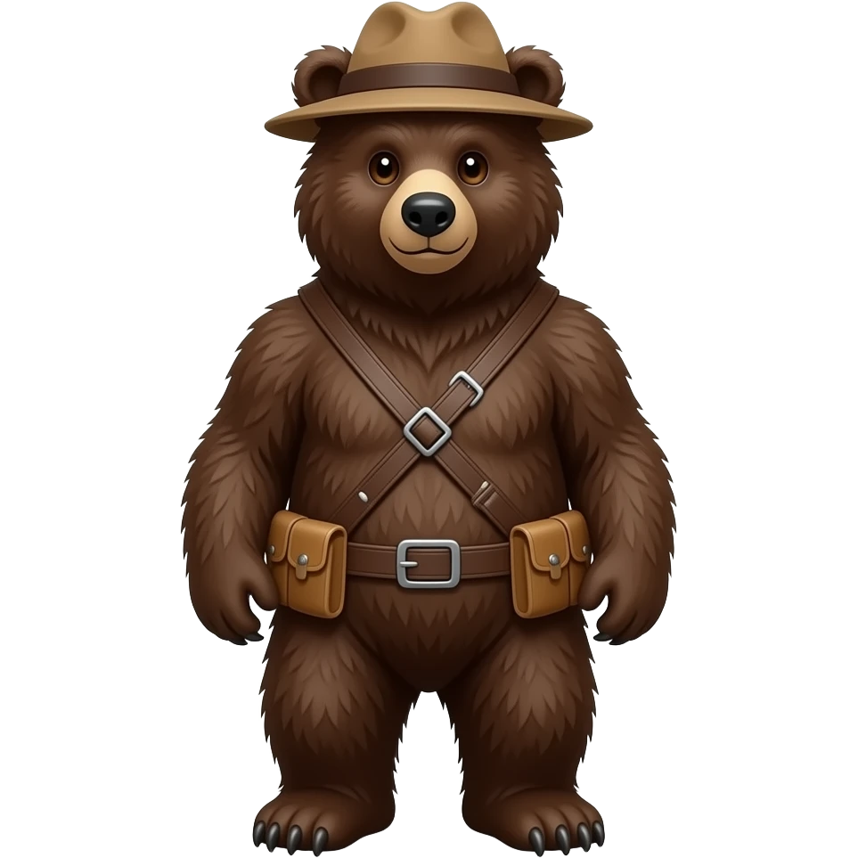 smokey the bear in a harness emoji